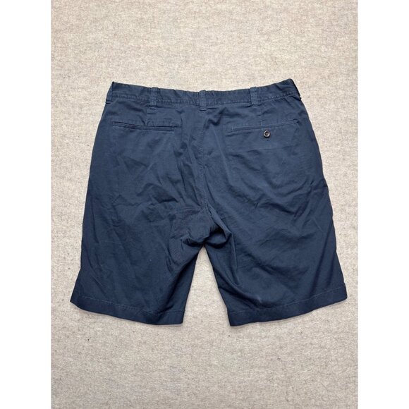 J.Crew Stretch Navy Blue Flat Front Men's Chino Shorts Size 34" Waist 10.5" Inse - Picture 2 of 4